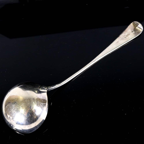 202 - A Victorian silver Old English pattern soup ladle, by Charles Boyton II, hallmarks London 1892, leng... 