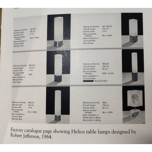 2069 - ROBERT JEFFERSON for POOLE POTTERY, a HElios table lamp, with skeleton leaf design to base and origi... 