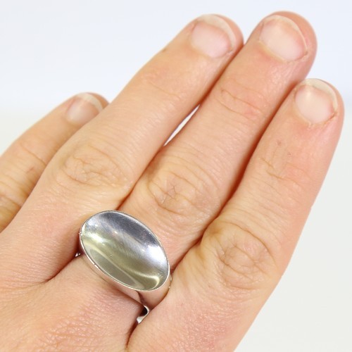 448 - GEORG JENSEN - a Vintage Danish ring, designed by Andreas Mikkelsen, heavy stylised sterling silver ... 