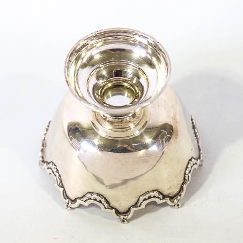 633 - An Edwardian silver pedestal sugar bowl, scalloped rim with swag decoration, by Elkington & Co, hall... 