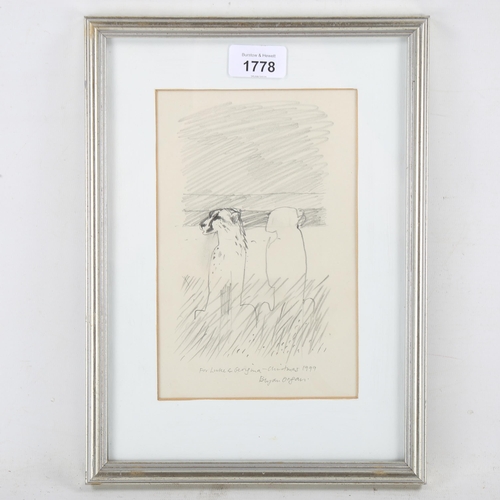 1778 - Bryan Organ (born 1935), pencil sketch, abstract, signed and dated 1999, 8