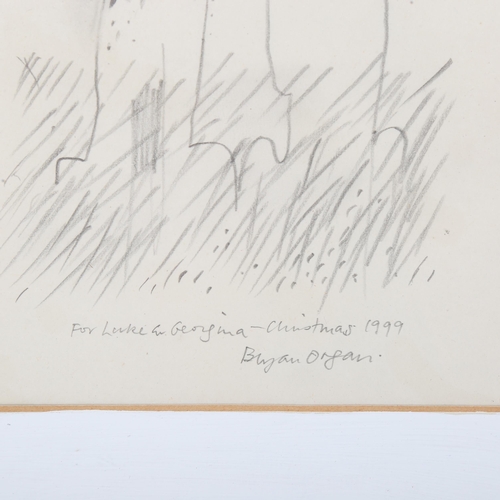 1778 - Bryan Organ (born 1935), pencil sketch, abstract, signed and dated 1999, 8