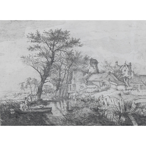 1782 - John Crome (1768 - 1821), etching, river scene, signed in the plate, image 8.5