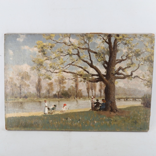 1785 - Horace Van Ruith (1840 - 1923), impressionist oil on canvas, London park, signed, 16