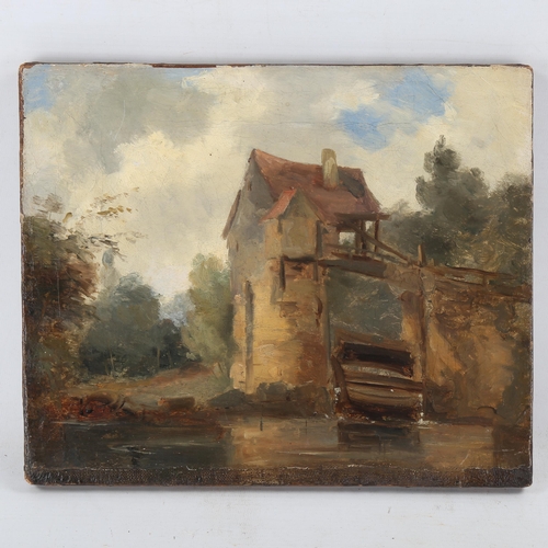 1788 - Attributed to George Duffield Hardy, oil on canvas, circa 1840, old watermill, unsigned, 10