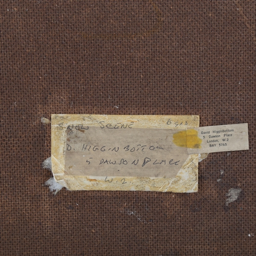 1789 - David Higginbottom, pair of oils on board, bomb damaged London street scenes, artist's labels verso,... 