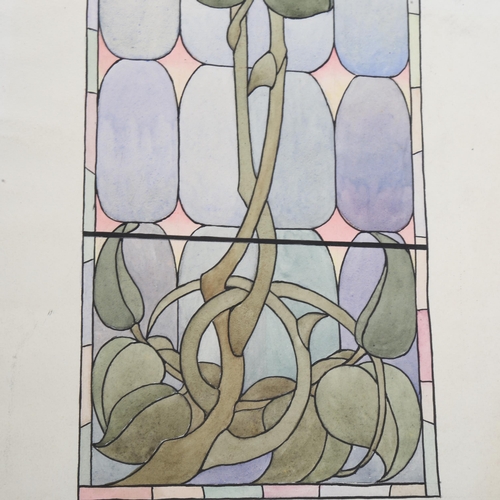 1790 - Early 20th century watercolour, stained glass window design, unsigned, image 18