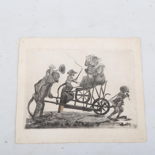 1791 - Early 19th century etching, monkey family, image 5.5