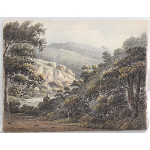 1792 - 19th century watercolour, mountain landscape, unsigned, 9