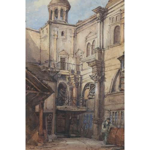 1797 - 19th century watercolour, Hotel De Mondranville, Caen, signed with initials, dated 1867, 10