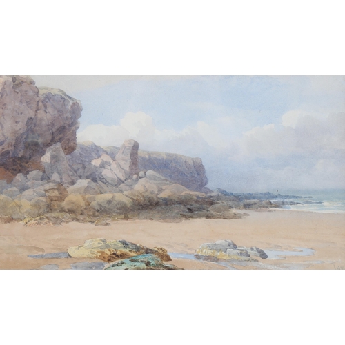 1807 - John Henry Mole RI (1814 - 1886), watercolour, Northumberland coast, signed with monogram, Abbott & ... 