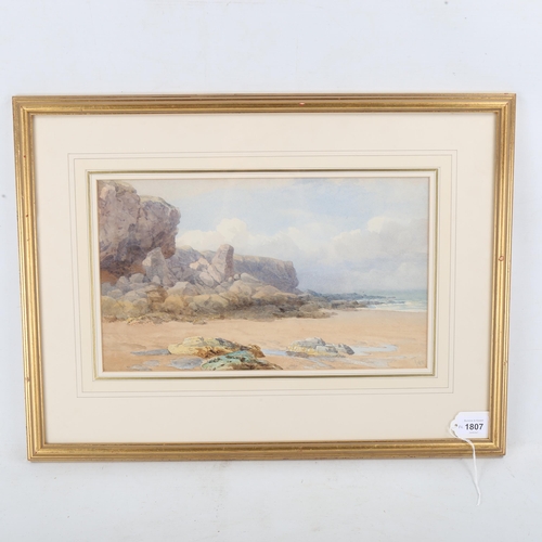 1807 - John Henry Mole RI (1814 - 1886), watercolour, Northumberland coast, signed with monogram, Abbott & ... 