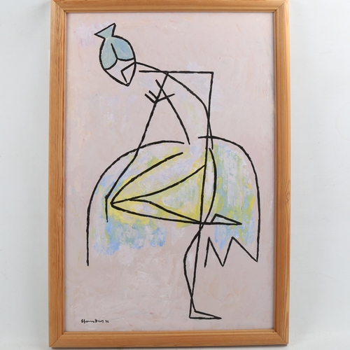 1816 - Ian Saunders, oil on board, abstract, signed and dated 1996, 24