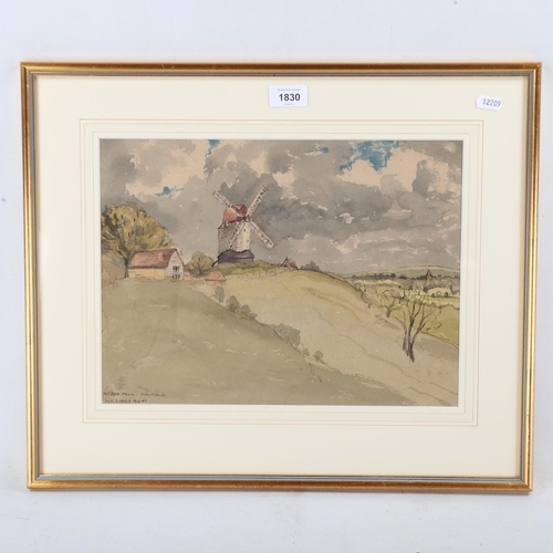 1830 - H E Large, watercolour, Argos Mill Mayfield, signed and dated 1957, 10.5