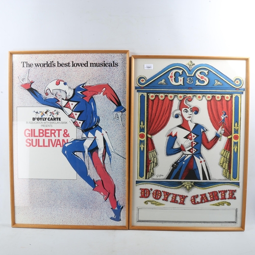 1841 - 2 D'Oyly Carte advertising poster prints designed by Goffin, 29