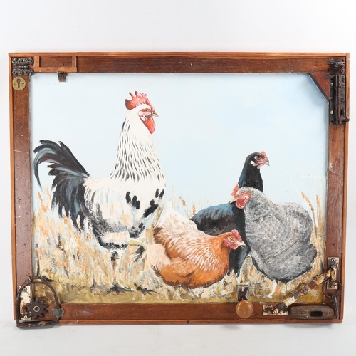 1879 - Clive Fredriksson, oil on board, poultry, overall frame dimensions 25