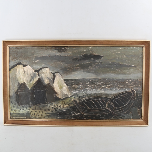 1890 - Carol Maddison, oil on board, coastal, 16