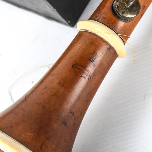 1052 - BUTHOD & THIBOUVILLE - an early 19th century boxwood ebony and ivory clarinet, length 66cm