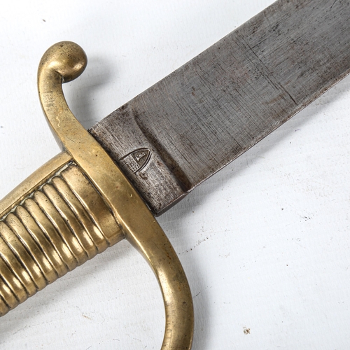 1056 - A 19th century French Cavalry sabre, with brass hilt, impress mark to the blade, overall length 73cm