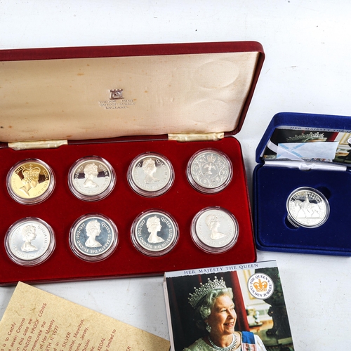 1114 - A set of 7 Queen Elizabeth II silver Jubilee sterling silver proof Crown coins, by Pobjoy Mint, incl... 