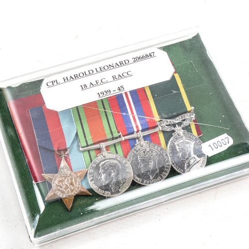 1126 - A group of 4 Second World War Service medals to Cpl Harold Leonard 2066847, 18 AFC RACC