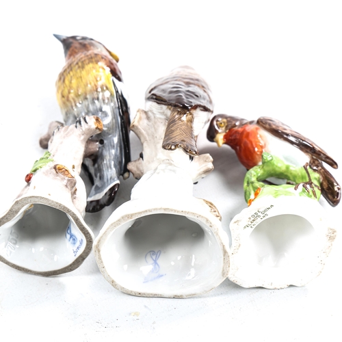 1139 - 3 Dresden and Spode porcelain bird's, largest height 15cm (3)