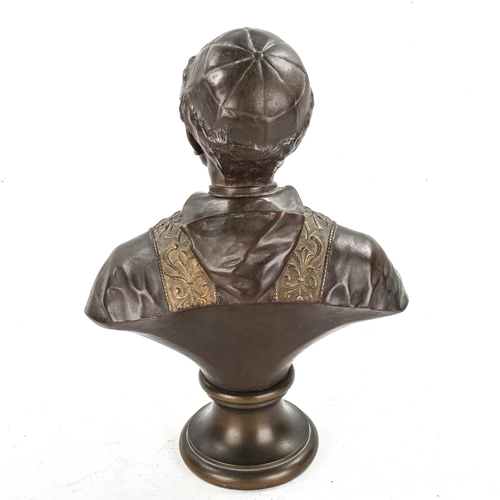 1165 - Aristide Croisy (1840 - 1899), patinated bronze bust of Pope Leo XIII, dated 1897 on the base, heigh... 