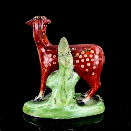 1217 - An early Staffordshire Pearlware figure of a deer, height 11.5cm