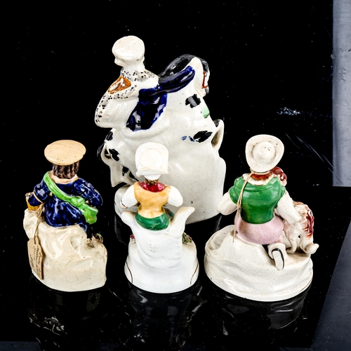 1224 - 4 19th century Staffordshire Pottery figures, largest height 17cm