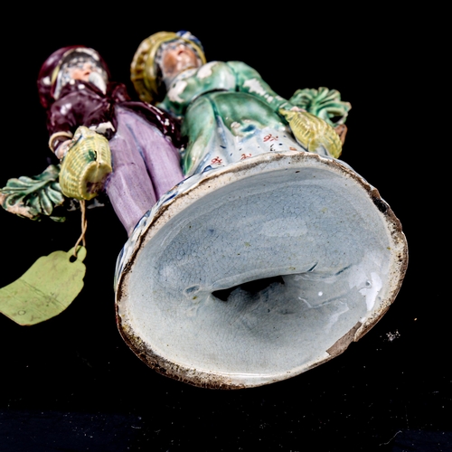 1236 - Staffordshire Pearlware group, couple in Sunday dress, height 17cm