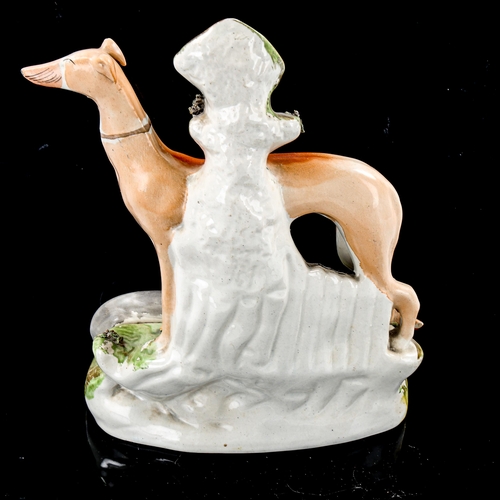 1259 - 19th century Staffordshire Pottery Greyhound spill vase, height 27cm