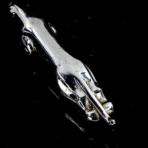 1281 - A Vintage chrome plate Jaguar car mascot, length 19cm