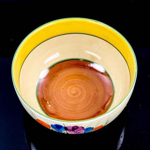 1303 - Clarice Cliff Bizarre Crocus pattern bowl, diameter 15cm