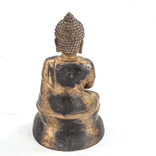 1339 - A Chinese gilt-bronze seated Buddha, height 24cm