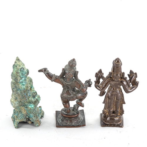 1343 - 3 Indian bronze deities, largest height 12cm (3)