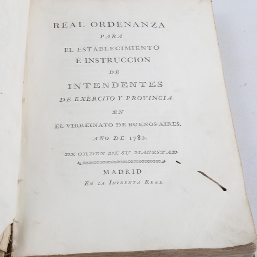 1426 - Real Ordenanza En El Virreinato De Buenos Aires 1782, velum bound