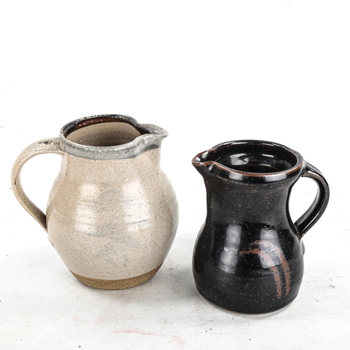 1474 - Geoffrey Whiting (1919 - 1998), 2 Studio pottery jugs, largest height 15cm