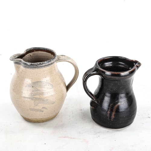 1474 - Geoffrey Whiting (1919 - 1998), 2 Studio pottery jugs, largest height 15cm