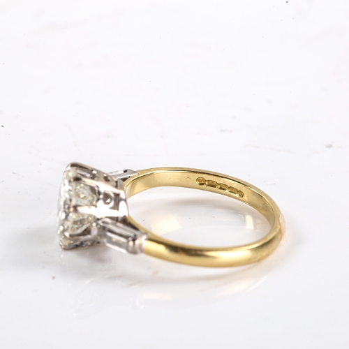 229 - A modern 18ct gold 2.6ct solitaire diamond ring, set with principal modern round brilliant cut diamo... 