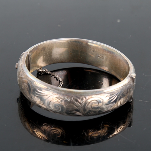 242 - 3 silver bangles/bracelets, including Victorian example by Jackson Brothers, hallmarks Birmingham 18... 