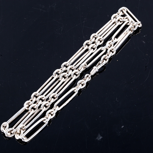 257 - CARL M COHR - a Danish sterling silver bar link demi-parure, comprising chain necklace and matching ... 