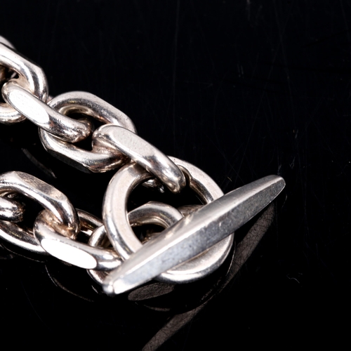 275 - BJARNE NORDMARK HENRIKSEN - a heavy Danish sterling silver cable link chain bracelet, bracelet lengt... 