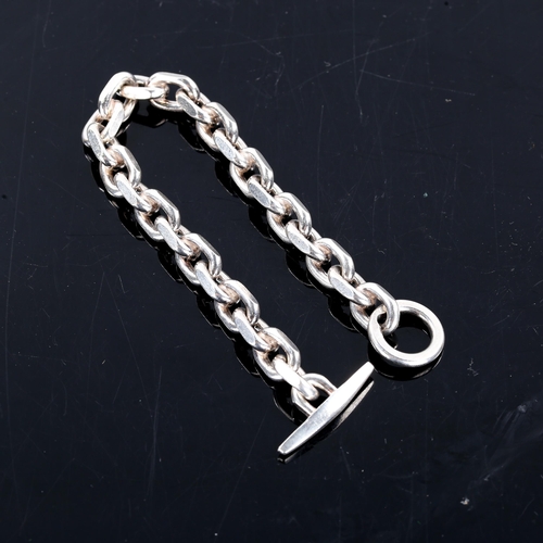 275 - BJARNE NORDMARK HENRIKSEN - a heavy Danish sterling silver cable link chain bracelet, bracelet lengt... 