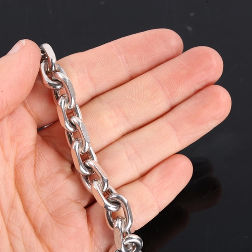 275 - BJARNE NORDMARK HENRIKSEN - a heavy Danish sterling silver cable link chain bracelet, bracelet lengt... 