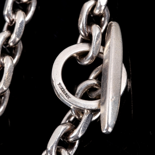 280 - AARRE & KROGH - a heavy Danish sterling silver cable link chain bracelet, length 20cm, and OLE LYNGG... 