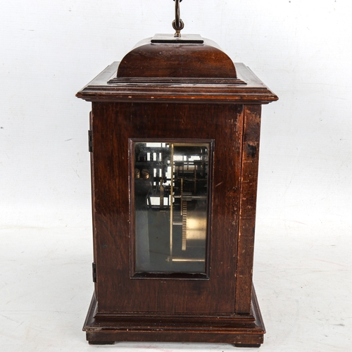 90 - An early 20th century mahogany-cased 8-day chiming bracket clock, by Perivale, brass dial with silve... 