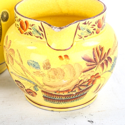 1462 - 4 pieces of 19th century yellow glaze Staffordshire Pottery