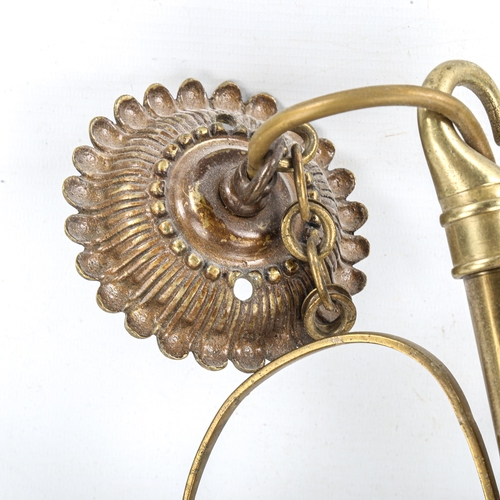 1465 - A brass 3-branch hanging light fitting