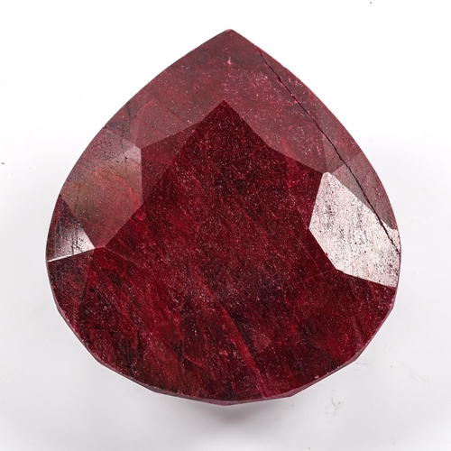 311 - 750.20ct pear mixed-cut ruby, dimensions: 26.31mm x 51.72mm x 57.77mm, 150.2g, with IDT Gemstone rep... 