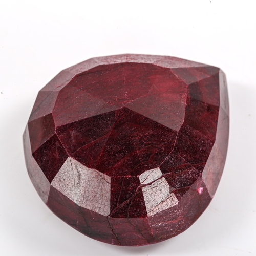 311 - 750.20ct pear mixed-cut ruby, dimensions: 26.31mm x 51.72mm x 57.77mm, 150.2g, with IDT Gemstone rep... 